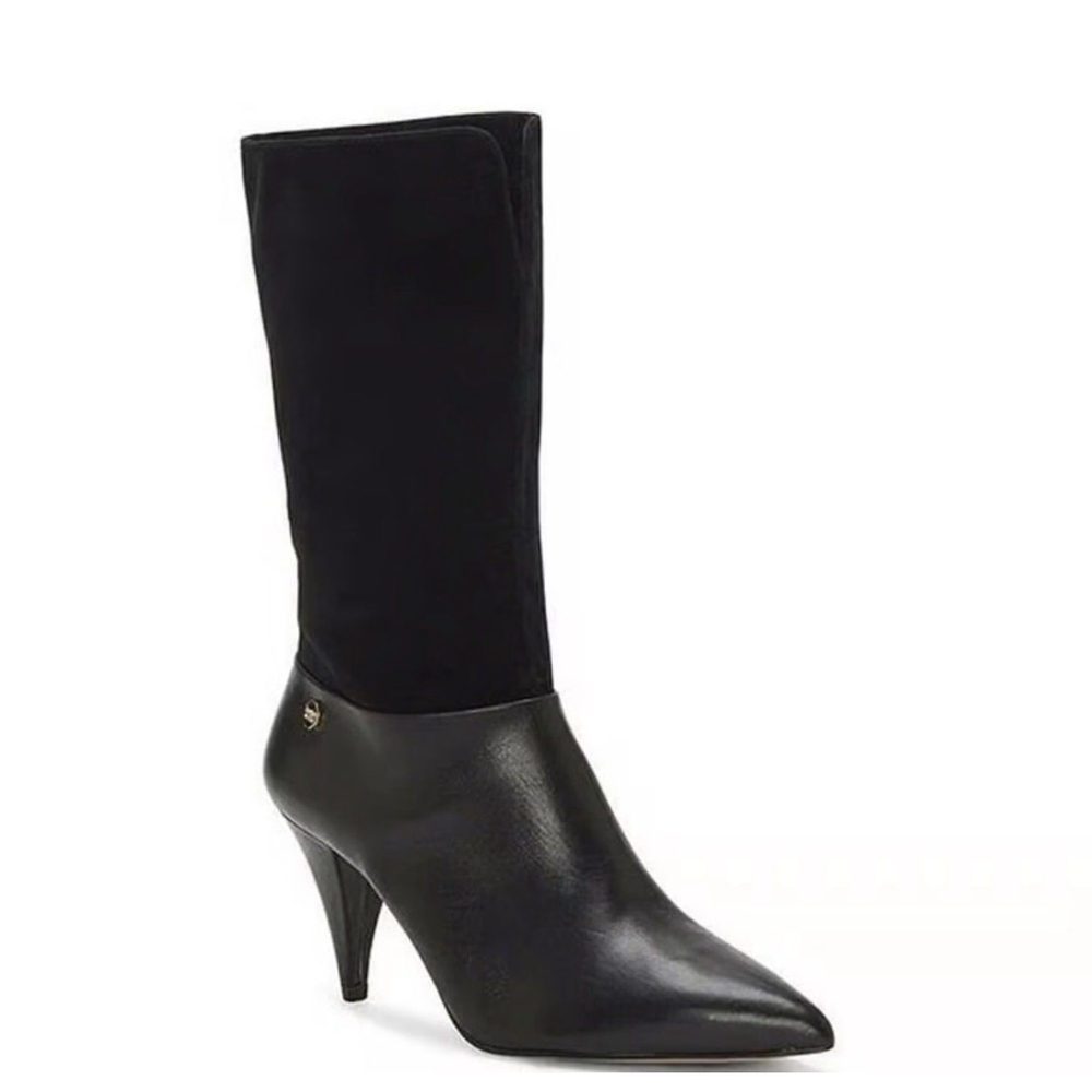 Louise et Cie Size 8 Eau Winslow Black Mid Calf Pointy Heeled Dress Boot EUC